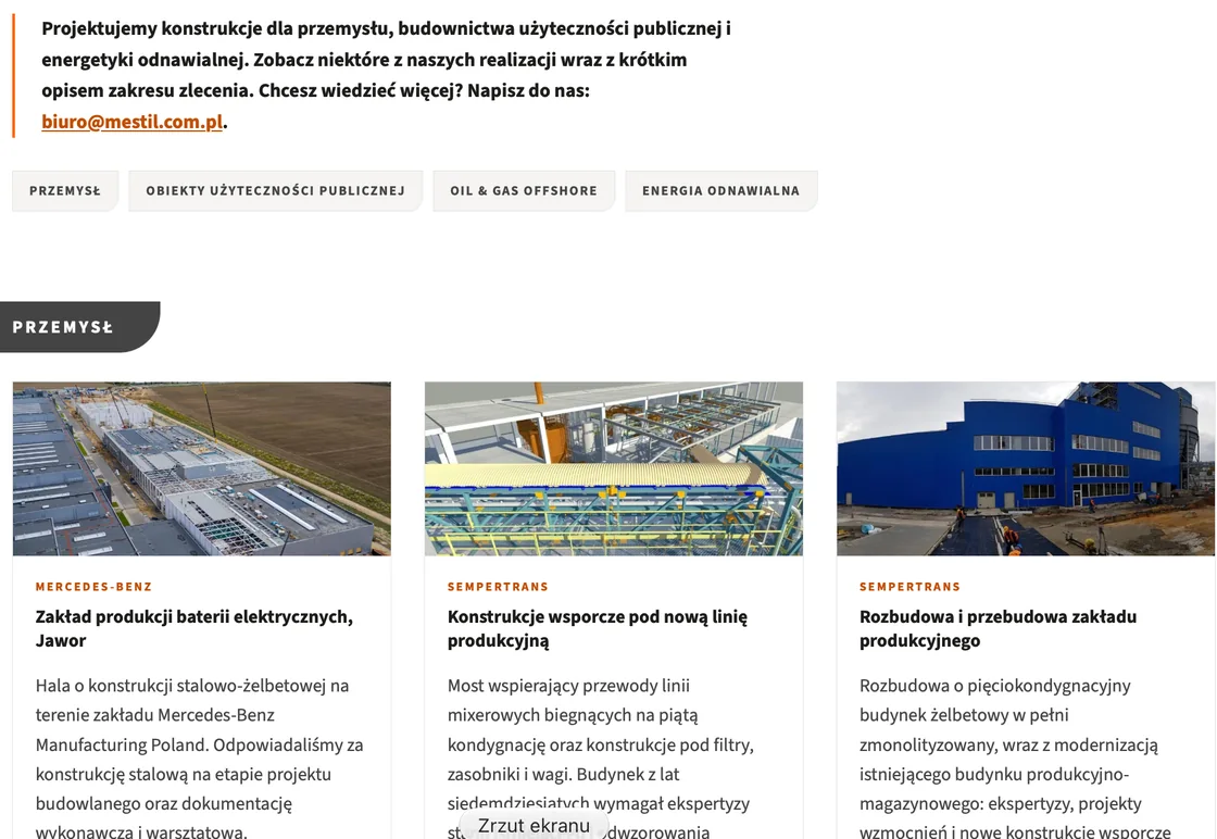 mestil — materiały zrealizowanego projektu
